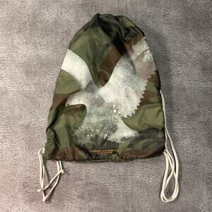 American Eagle Camo Y2k Spring Break Drawstring Bag